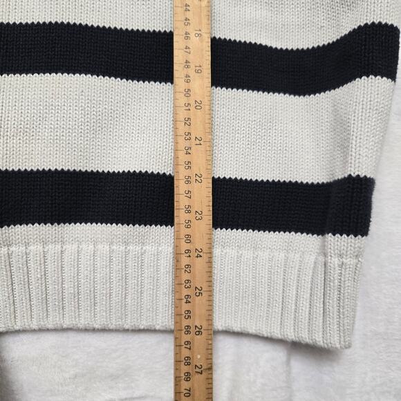 Chaps Mens Y2K Preppy Classic Heritage Striped Quarter Zip Cotton Knit Sweater L - Picture 11 of 11